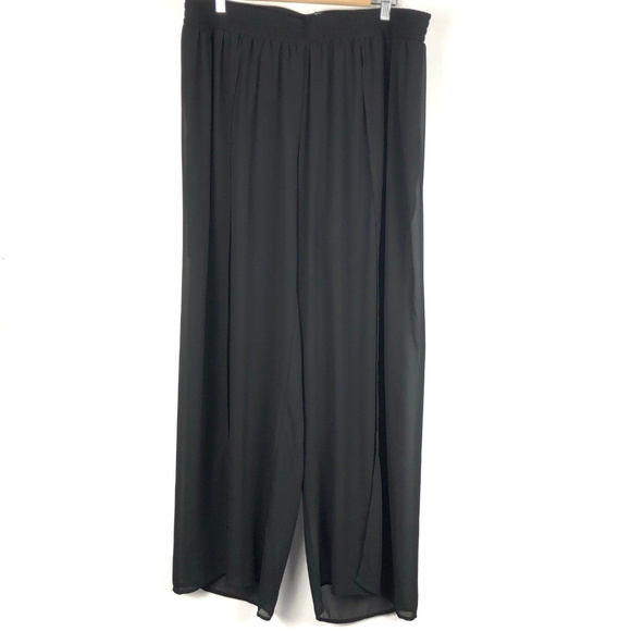 torrid Pants - TORRID chiffon panels sheer wide leg pants b8